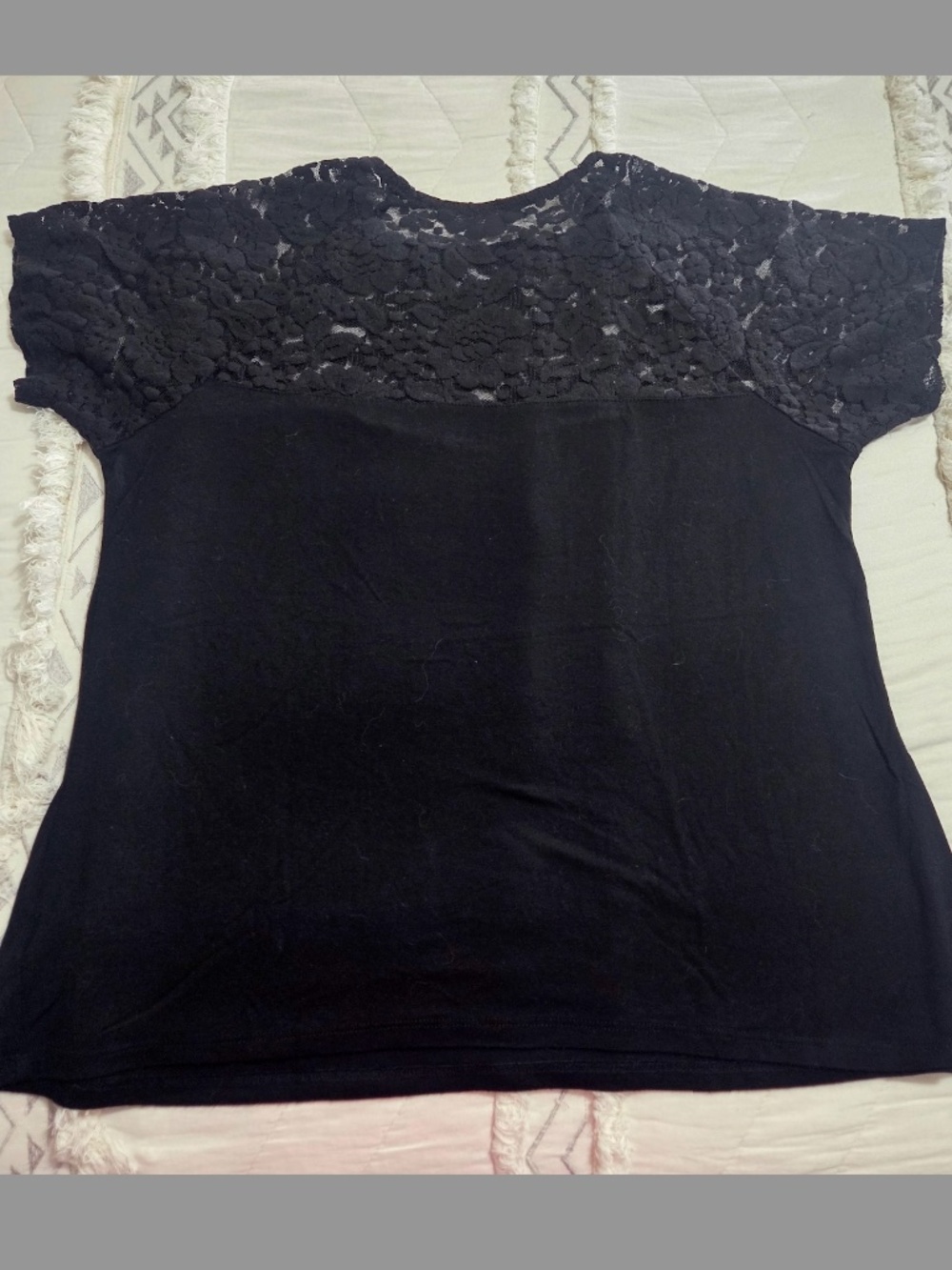 Torrid Women's Black Lace Super Soft Knit Shirt Size 0 (Large)